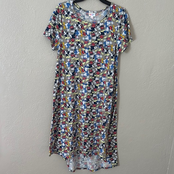 Womens LuLaRoe Disney Collection Mickey Mouse T-shirt Stretch Dress Small Summer - Picture 1 of 5